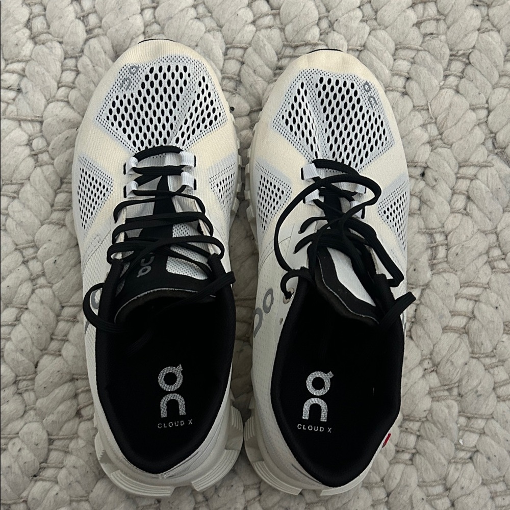 On Running Cloud X Women’s Sneakers in White and Black